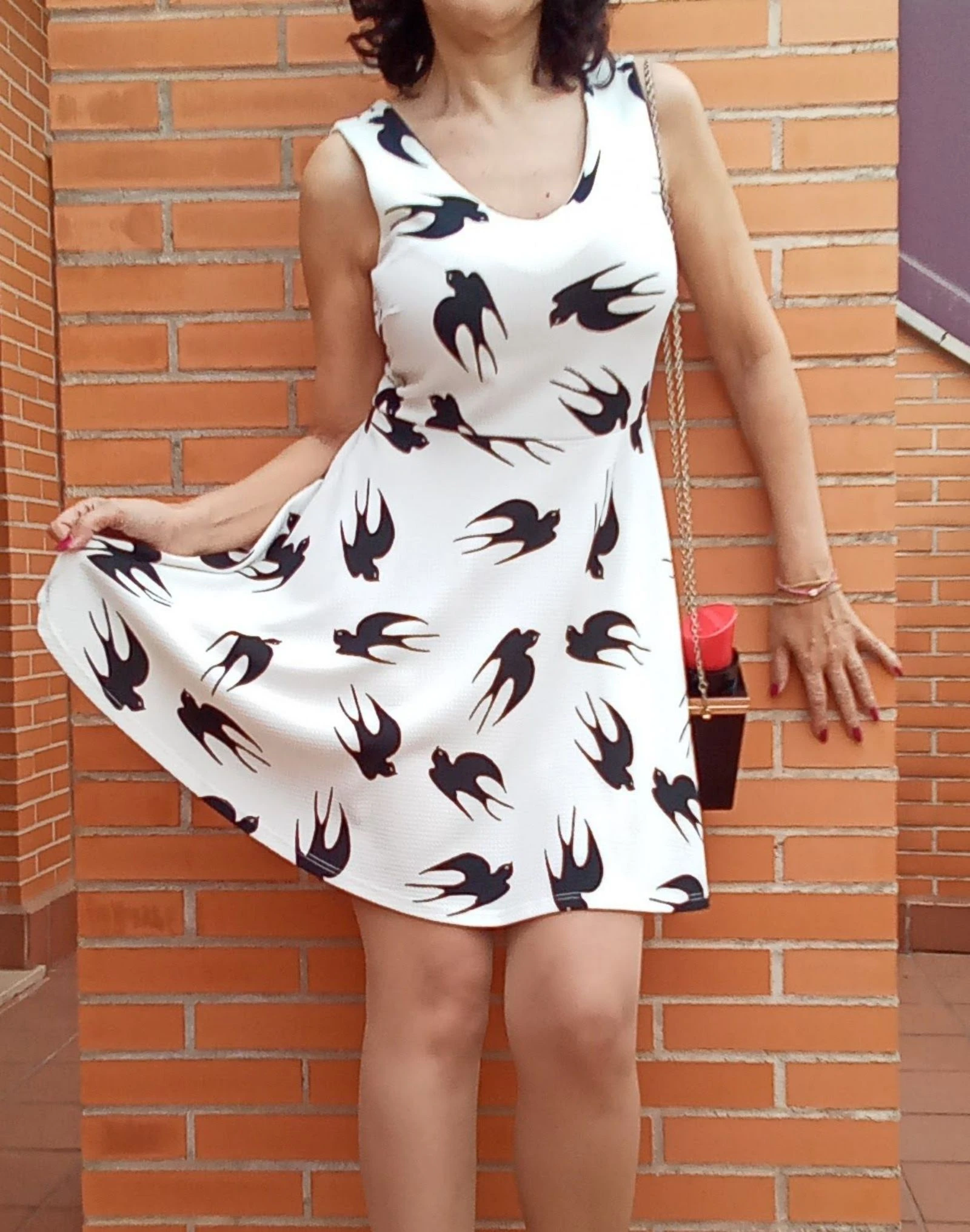 Retro jurk met zwaluwprint – photo 6